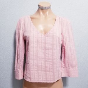 Lulu's pink boho shirt top blouse SMALL